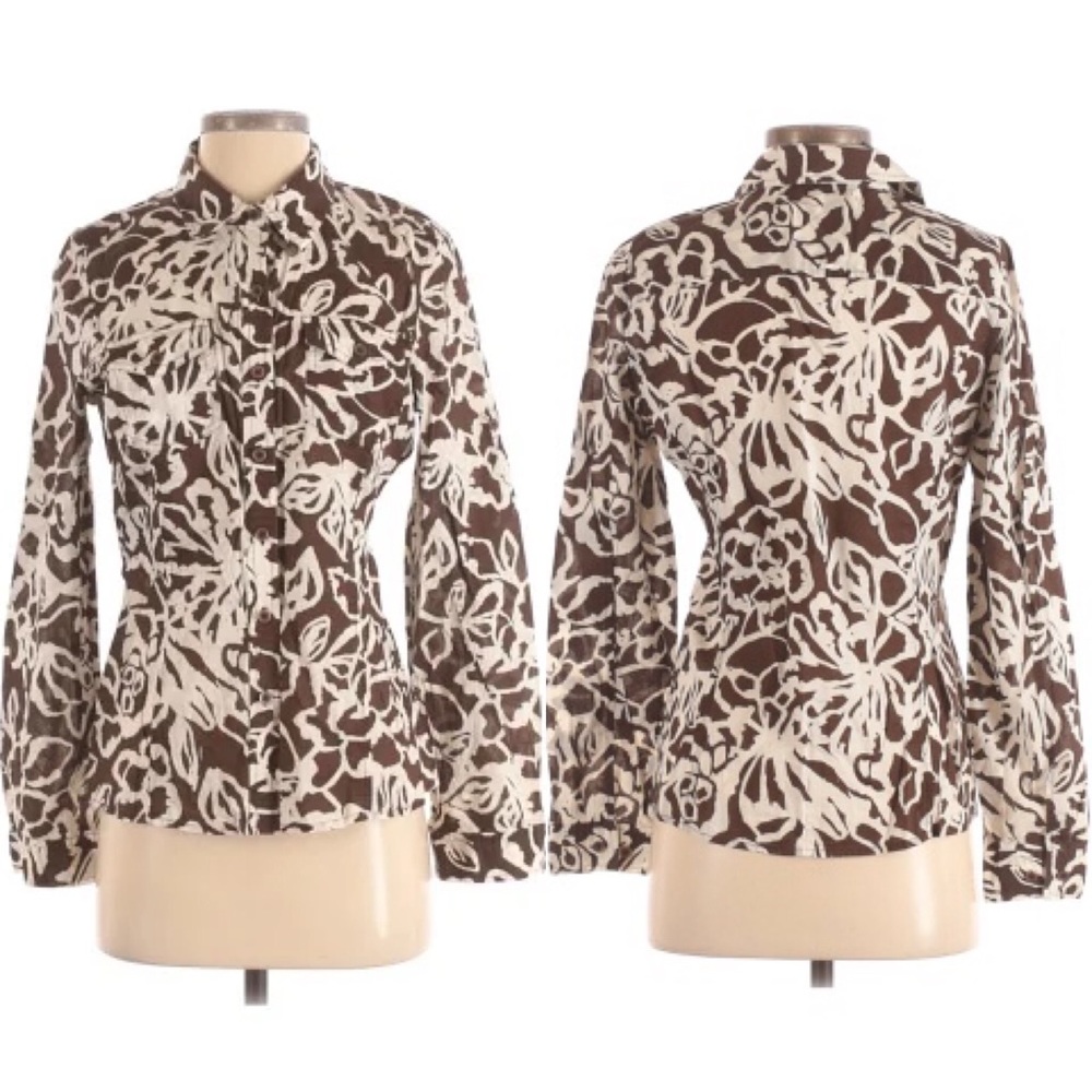 JONES NEW YORK Sport Cotton Floral Shirt Small